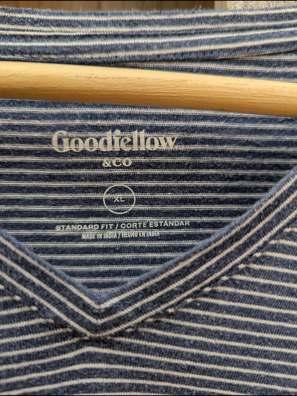 Goodfellow & Co Striped V-Neck Short Sleeve Tee - Picture 2 of 3